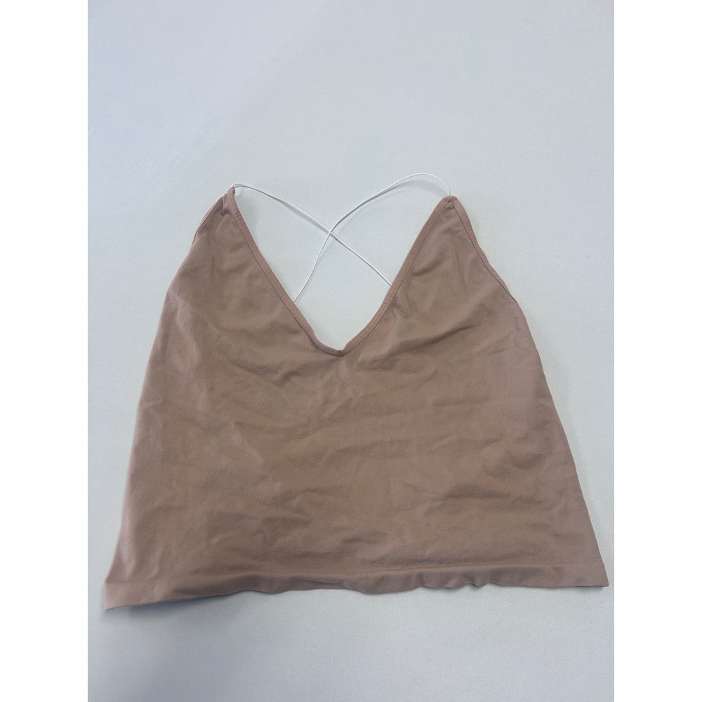 Free People Intimately Cami Womens M/L Tan Seamless Strappy Open Back Top